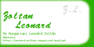 zoltan leonard business card